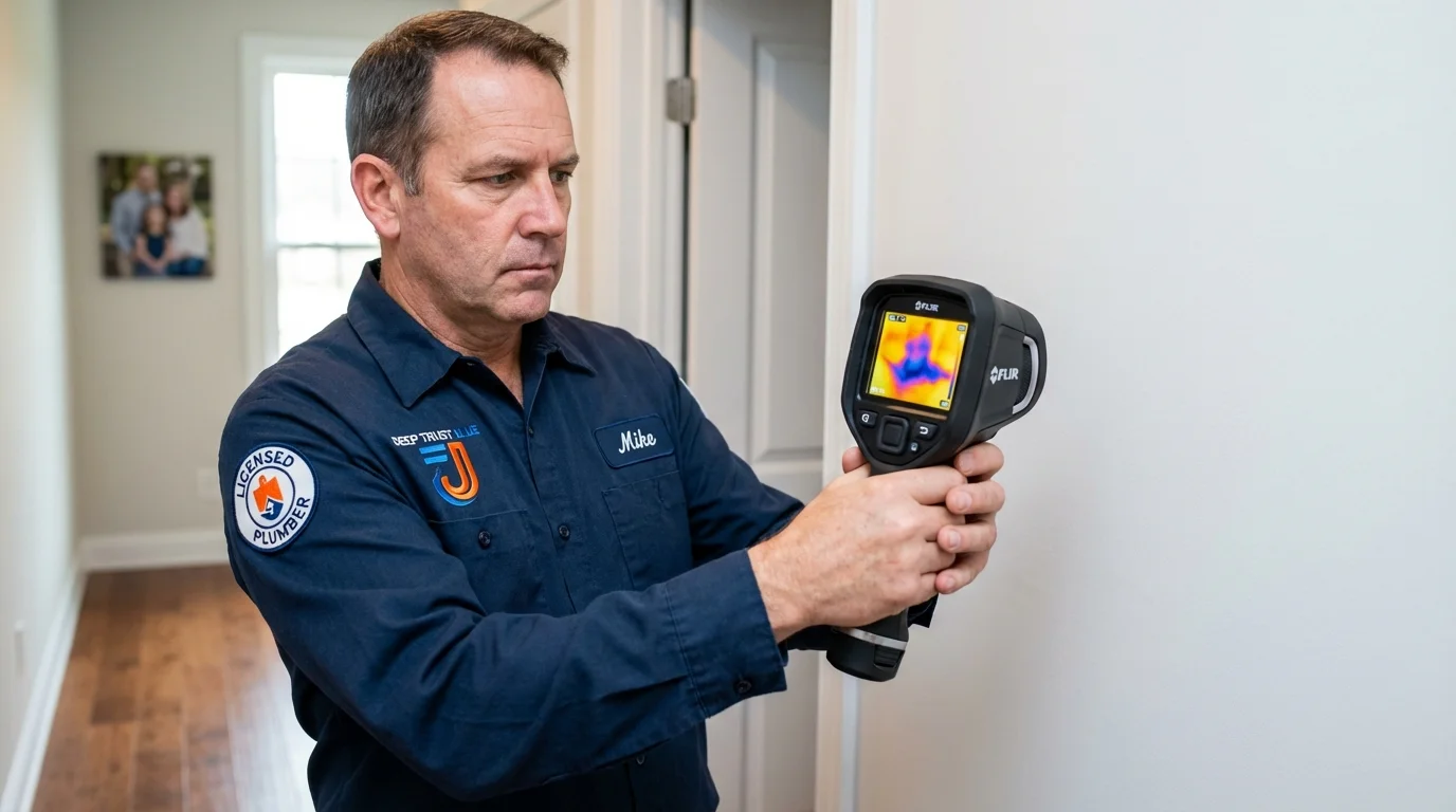 Thermal imaging leak detection by Johns Plumbing LLC in Brookline